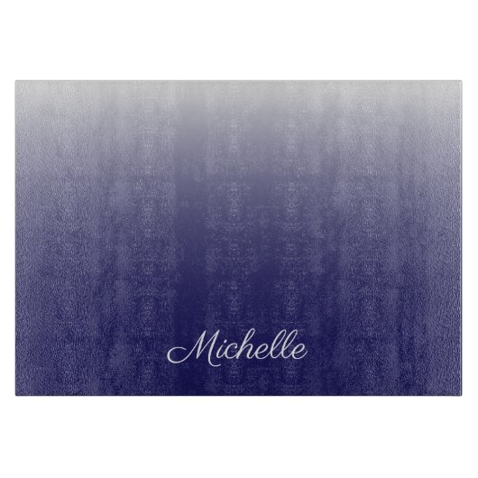 Personalisierter Gradientenblau Schneidebrett (Vorderseite)
