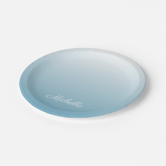 Personalisierter Gradientengel Pappteller (Schrägansicht)