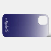 Personalisierter Gradientenombre marineblaue Case- Case-Mate iPhone Hülle (Rückseite (Horizontal))