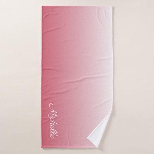 Personalisierter Gradientenrosa Badehandtuch (Badehandtuch)