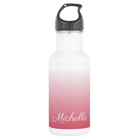 Personalisierter Gradientenrosa Edelstahlflasche (Vorderseite)