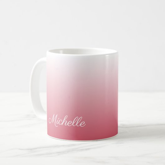 Personalisierter Gradientenrosa Kaffeetasse (Vorderseite Links)