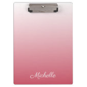 Personalisierter Gradientenrosa Klemmbrett (Vorderseite)