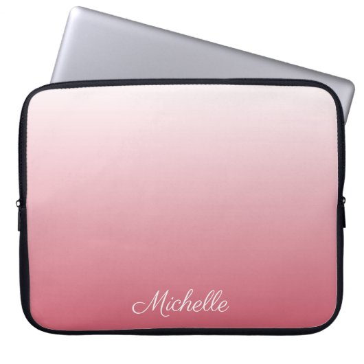 Personalisierter Gradientenrosa Laptopschutzhülle (Vorderseite)
