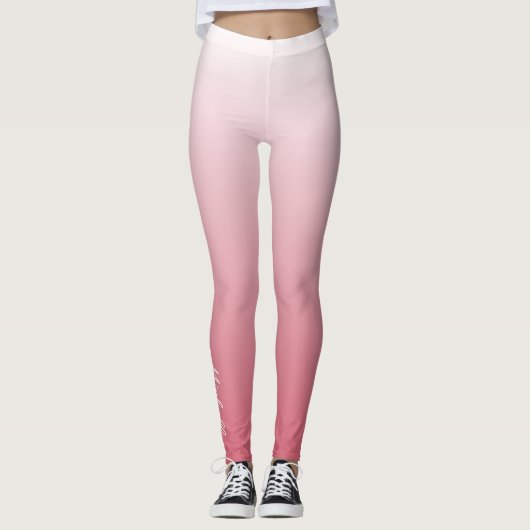 Personalisierter Gradientenrosa Leggings (Vorderseite)