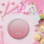 Personalisierter Gradientenrosa Pappteller (Party)