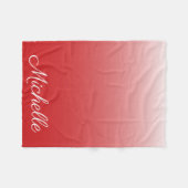 Personalisierter Gradientenrot Fleecedecke (Vorderseite (Horizontal))