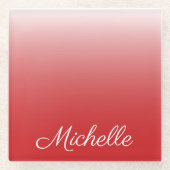 Personalisierter Gradientenrot Glasuntersetzer (Vorderseite)