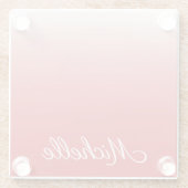 Personalisierter Gradientenrot Glasuntersetzer (Rückseite)