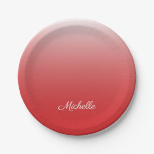 Personalisierter Gradientenrot Pappteller
