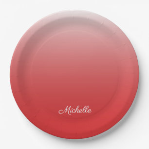 Personalisierter Gradientenrot Pappteller
