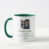 Personalisierter Graduate Foto Abschluss Grüne Tas Tasse (Links)