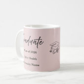 Personalisierter Graduiertenbecher – Eleganter Sch Kaffeetasse (Vorderseite Links)