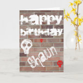 Personalisierter Graffiti-Geburtstag Karte (Gelbe Blume)