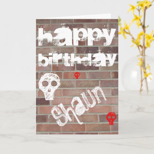 Personalisierter Graffiti-Geburtstag Karte (Gelbe Blume)