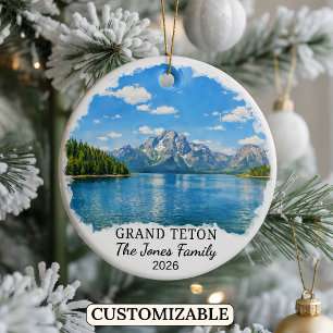 Personalisierter Grand-Teton-Nationalpark, Wyoming Keramik Ornament