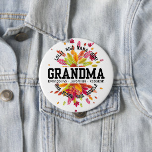 Personalisierter GRANDMA Nana Mimi Gigi Muttertag Button