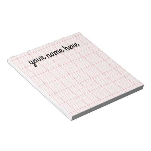 Personalisierter Graph Paper Editor Notizblock (angewinkelt)