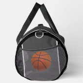 Personalisierter Grau Schwarzer Basketball Duffle Bag (Rechts)