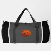 Personalisierter Grau Schwarzer Basketball Duffle Bag (Rückseite)