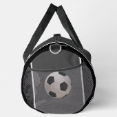 Personalisierter Grau Schwarzer Fußball Duffle Bag (Rechts)