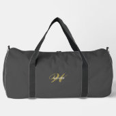 Personalisierter Grau-Schwarzer Monogramm-Sport- o Duffle Bag (Vorderseite)