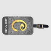 Personalisierter Grau- und Goldmonogramm-Letter C Gepäckanhänger (Vorderseite (Horizontal))
