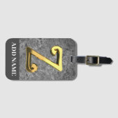 Personalisierter Grau- und Goldmonogramm-Letter Z Gepäckanhänger (Vorderseite (Horizontal))