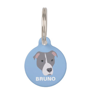 Personalisierter Graue Grube Bull Dog Haustiermarke