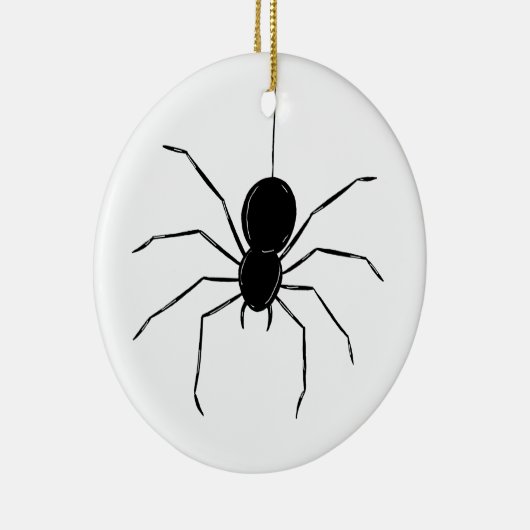 Personalisierter, graue Spider Halloween-Baum Keramik Ornament (Rechts)