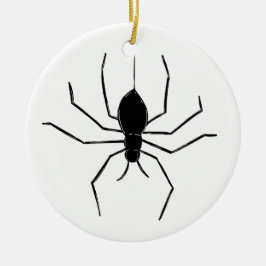 Personalisierter, graue Spider Halloween-Baum Keramik Ornament