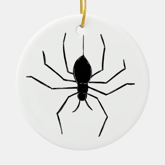 Personalisierter, graue Spider Halloween-Baum Keramik Ornament (Vorne)