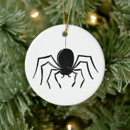 Personalisierter, graue Spider Halloween-Baum Keramik Ornament