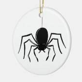 Personalisierter, graue Spider Halloween-Baum Keramik Ornament (Links)