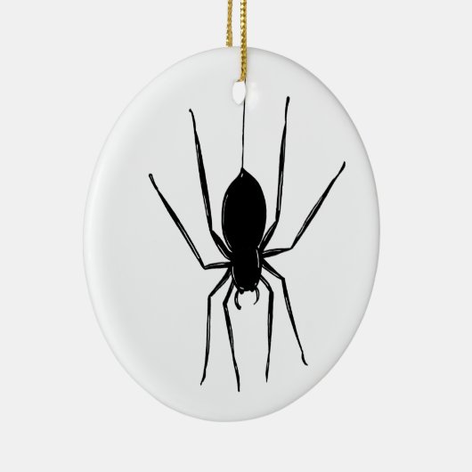 Personalisierter, graue Spider Halloween-Baum Keramik Ornament (Rechts)