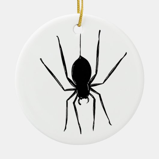 Personalisierter, graue Spider Halloween-Baum Keramik Ornament (Vorne)