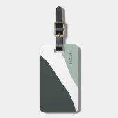 Personalisierter graue und grüne Farbblock Gepäckanhänger (Vorderseite vertikal)