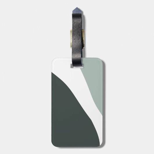 Personalisierter graue und grüne Farbblock Gepäckanhänger (Rückseite vertikal)