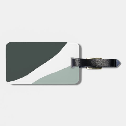 Personalisierter graue und grüne Farbblock Gepäckanhänger (Rückseite horizontal)