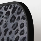 Personalisierter Graue und schwarzer Leopard Pickleball Schläger (Linke Seite)