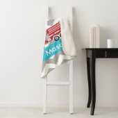 Personalisierter grauer aquamariner Zickzack Sherpadecke (Beispiel)