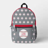 Personalisierter grauer Baseball-Backpack Bedruckter Rucksack (Vorderseite)