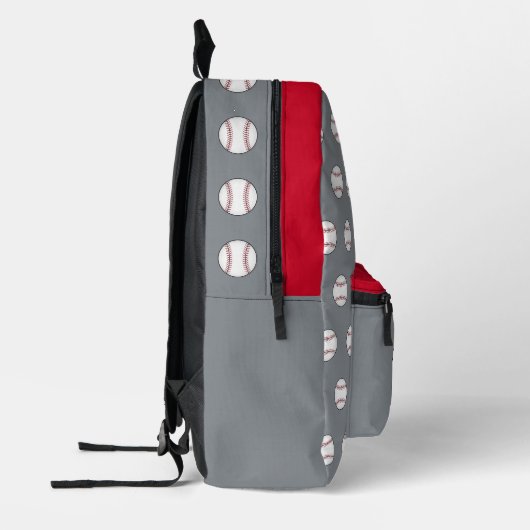 Personalisierter grauer Baseball-Backpack Bedruckter Rucksack (Links)