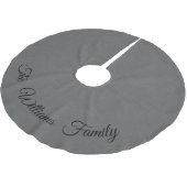 Personalisierter grauer Baum-Rock Polyester Weihnachtsbaumdecke (Schrägansicht)