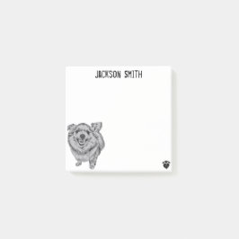 Personalisierter grauer Hund Post-it Klebezettel