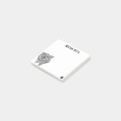 Personalisierter grauer Hund Post-it Klebezettel (angewinkelt)