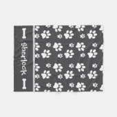 Personalisierter Grauer Hund-Schuhputzgeschenk Fleecedecke (Vorderseite (Horizontal))