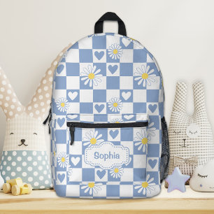 Personalisierter grauer karierter Rucksack