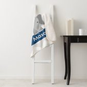 Personalisierter grauer Marine-Blau-Zickzack Sherpadecke (Beispiel)