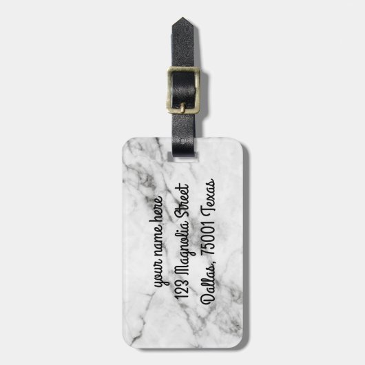 Personalisierter grauer Marmorgepäck-Umbau Gepäckanhänger (Vorderseite vertikal)